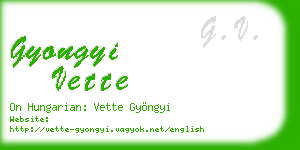 gyongyi vette business card